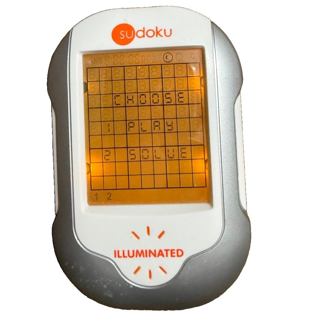 Sudoku Mega Screen Handheld Illuminated Game - Techno Source 2005 Vintage